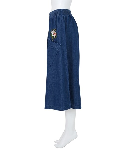 Ne-net（ネネット）の「おはなエンブロデニム / パンツ（パンツ・レディース・navy・02）」の6枚目の写真