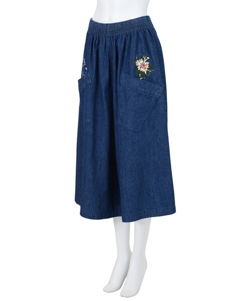 Ne-net（ネネット）の「おはなエンブロデニム / パンツ（パンツ・レディース・navy・02）」の7枚目の写真