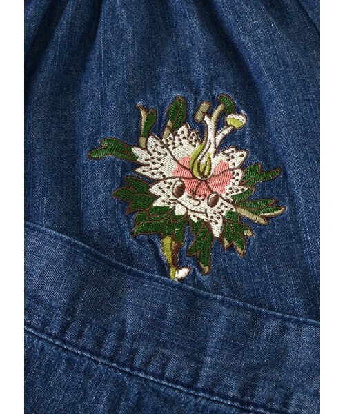 Ne-net（ネネット）の「おはなエンブロデニム / パンツ（パンツ・レディース・navy・02）」の2枚目の写真