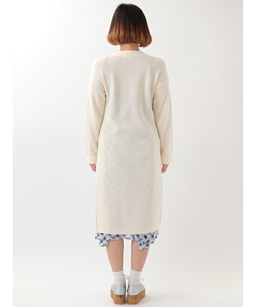 w closet(ダブルクローゼット)の「スリット入りニットワンピース(ワンピース/ドレス・レディース・オフホワイト/Lサックス/ミント・FREE)」の6枚目の写真