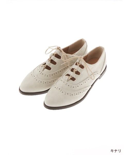 w closet（ダブルクローゼット）の「ギリーポインテッドシューズ（シューズ・レディース・ブラック/キナリ/ミックス・M/L）」の2枚目の写真