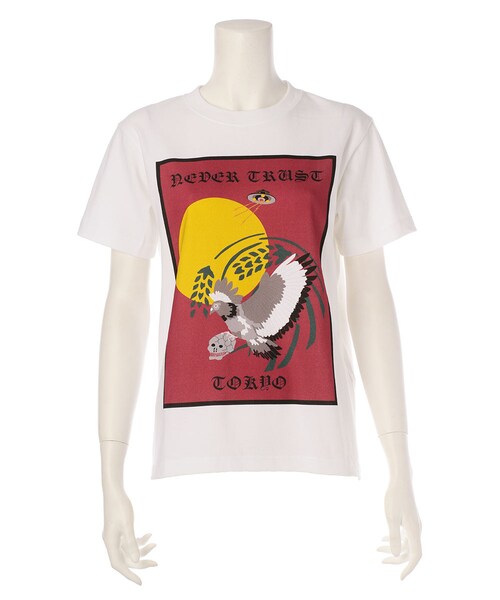 NAKID by G.V.G.V.(ネイキッドバイジーブイジーブイ)の「NEVER TRUST-TEE(トップス・WHITE/BLACK/PINK/NAVY・S/L)」の1枚目の写真