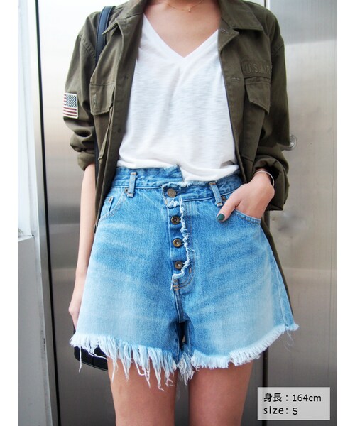 Ungrid（アングリッド）の「リメイクデニムショートパンツ（パンツ・レディース・その他・S/M）」の2枚目の写真