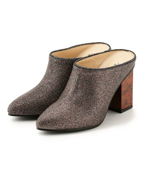 G.V.G.V.(ジーヴィージーヴィー)の「GLITTER MARBLE HEEL MULES(シューズ・レディース・BROWN/GREEN・S/M/L)」の1枚目の写真