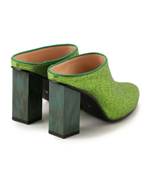 G.V.G.V.(ジーヴィージーヴィー)の「GLITTER MARBLE HEEL MULES(シューズ・レディース・BROWN/GREEN・S/M/L)」の4枚目の写真