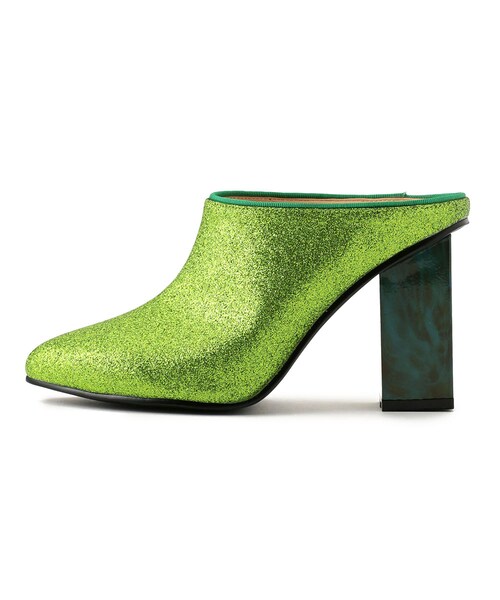 G.V.G.V.(ジーヴィージーヴィー)の「GLITTER MARBLE HEEL MULES(シューズ・レディース・BROWN/GREEN・S/M/L)」の6枚目の写真