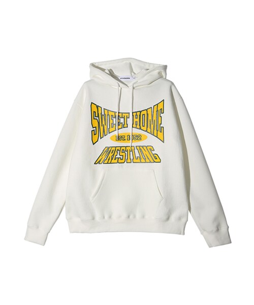 STYLENANDA(スタイルナンダ)の「SWEET HOMEプリントプルオーバーパーカー(アイボリー)(その他・レディース・アイボリー/ブラック・フリーサイズ)」の1枚目の写真
