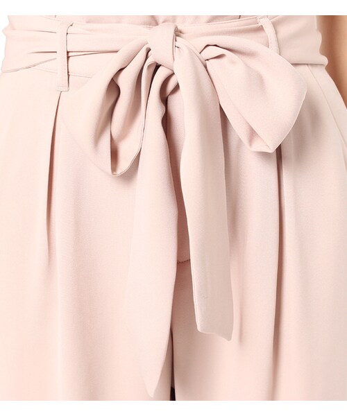 PAGEBOY(ページボーイ)の「ハイウエストリボン付きテーパードパンツ(パンツ・レディース・ブラック/ピンク)」の10枚目の写真