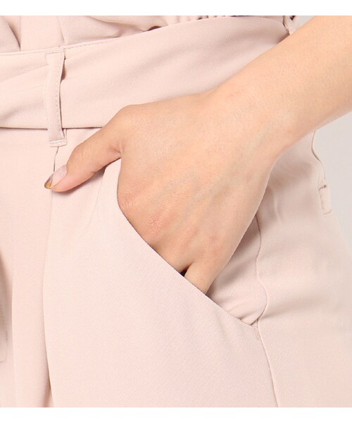 PAGEBOY(ページボーイ)の「ハイウエストリボン付きテーパードパンツ(パンツ・レディース・ブラック/ピンク)」の7枚目の写真