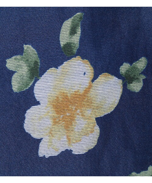 シビラ 花柄刺繍 ノースリーブ ワンピース ネイビー チュールドレス