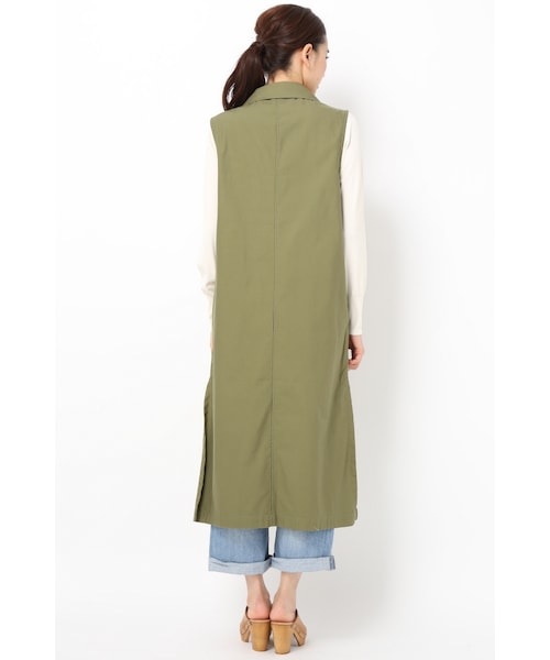 JOURNAL STANDARD（ジャーナルスタンダード）の「シルケットバックサテン ロングジレ（ジャケット/アウター・ベージュ/カーキ・フリー）」の7枚目の写真