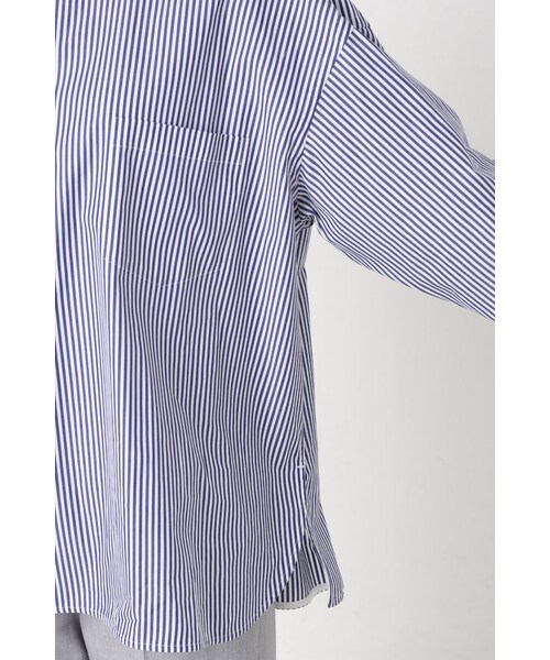 La TOTALITE（ラトータリテ）の「TICCA ロングスリーブストライプS BIG シャツ（トップス・ネイビー・フリー）」の11枚目の写真