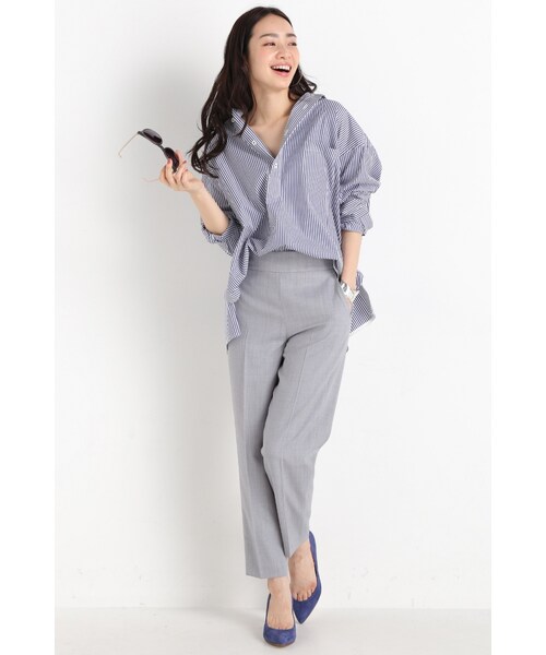 La TOTALITE（ラトータリテ）の「TICCA ロングスリーブストライプS BIG シャツ（トップス・ネイビー・フリー）」の3枚目の写真