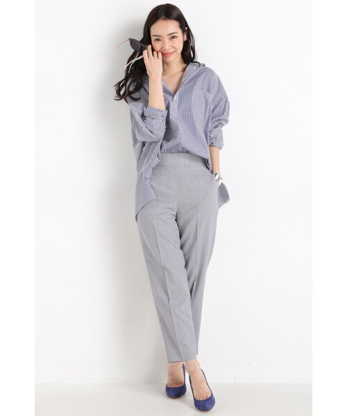 La TOTALITE（ラトータリテ）の「TICCA ロングスリーブストライプS BIG シャツ（トップス・ネイビー・フリー）」の2枚目の写真