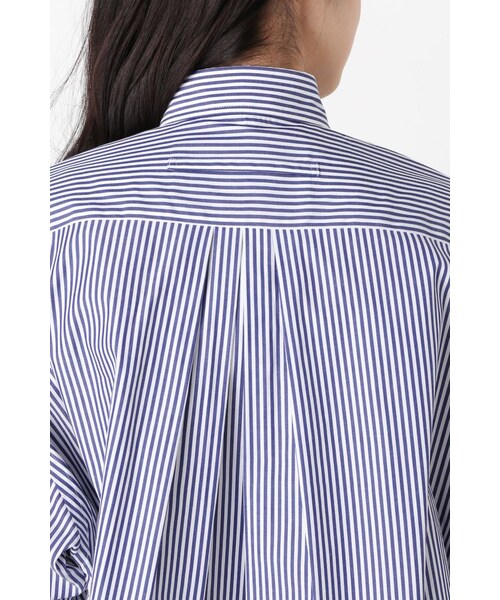 La TOTALITE（ラトータリテ）の「TICCA ロングスリーブストライプS BIG シャツ（トップス・ネイビー・フリー）」の8枚目の写真