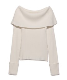 SNIDEL | オフショルリブニットプルオーバー(トップス)