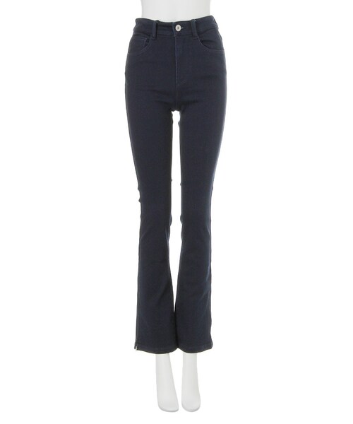 MURUA(ムルーア)の「【CASUAL】サイドZIPスリムブーツカット(パンツ・レディース・ブラック/インディゴ・1/2)」の2枚目の写真