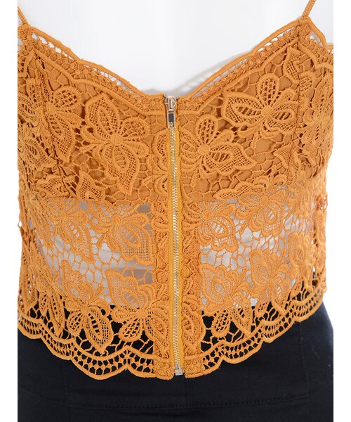 MURUA（ムルーア）の「【FEMININE】flower laceキャミソール（トップス・レディース・ホワイト/ブラック/イエロー/ネイビー）」の10枚目の写真