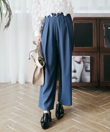DHOLIC | リングベルトSETツータックハイウエストワイドパンツ(スラックス)