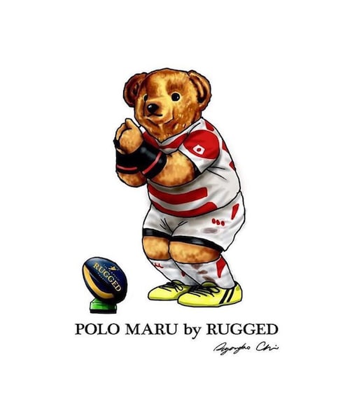 POLO MARU by RUGGED ブラックパーカー　五郎丸　Lサイズ no brand（ノーブランド）の「RUGGED 