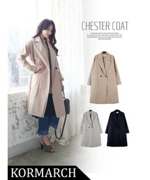 KORMARCH | ダブルボタン・ロング丈チェスターコート(チェスターコート)