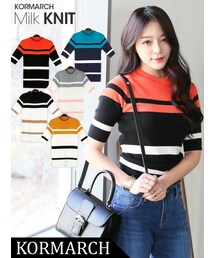 KORMARCH | ボーダーニットトップス(ニット/セーター)