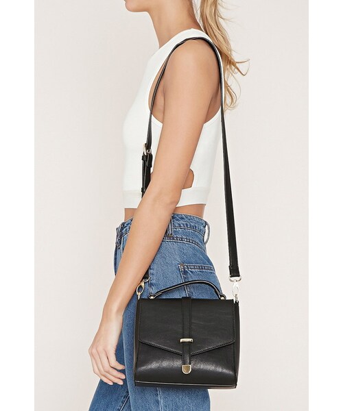 FOREVER 21（フォーエバー トゥエンティーワン）の「FOREVER 21 faux leather crossbody satchel（ショルダーバッグ・レディース・Black/Brown・ONE SIZE）」の11枚目の写真