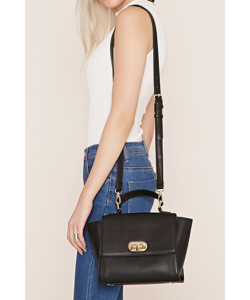 FOREVER 21（フォーエバー トゥエンティーワン）の「FOREVER 21 faux leather satchel（ショルダーバッグ・レディース・Black/Pink・ONE SIZE）」の13枚目の写真