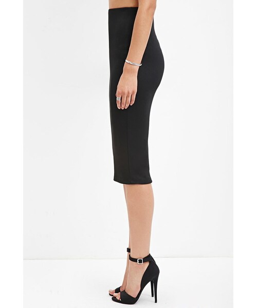 FOREVER 21(フォーエバー トゥエンティーワン)の「FOREVER 21 ribbed bodycon midi skirt(スカート・レディース・Black・S)」の2枚目の写真