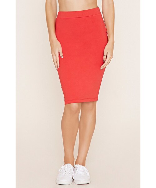 FOREVER 21（フォーエバー トゥエンティーワン）の「FOREVER 21 cotton-blend pencil skirt（スカート・レディース・Black/Brown/Gray/Blue/Red/White・S/M/L）」の11枚目の写真