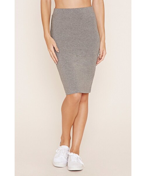 FOREVER 21（フォーエバー トゥエンティーワン）の「FOREVER 21 cotton-blend pencil skirt（スカート・レディース・Black/Brown/Gray/Blue/Red/White・S/M/L）」の10枚目の写真