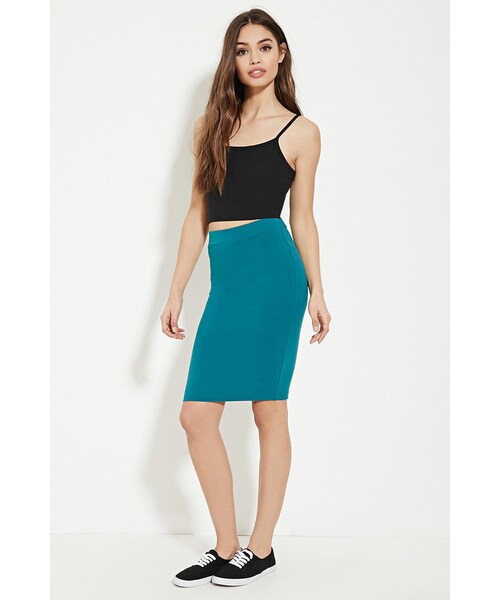 FOREVER 21（フォーエバー トゥエンティーワン）の「FOREVER 21 cotton-blend pencil skirt（スカート・レディース・Black/Brown/Gray/Blue/Red/White・S/M/L）」の5枚目の写真