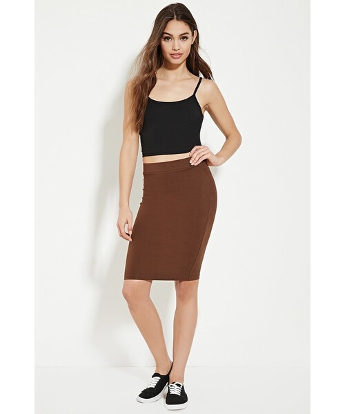 FOREVER 21（フォーエバー トゥエンティーワン）の「FOREVER 21 cotton-blend pencil skirt（スカート・レディース・Black/Brown/Gray/Blue/Red/White・S/M/L）」の21枚目の写真