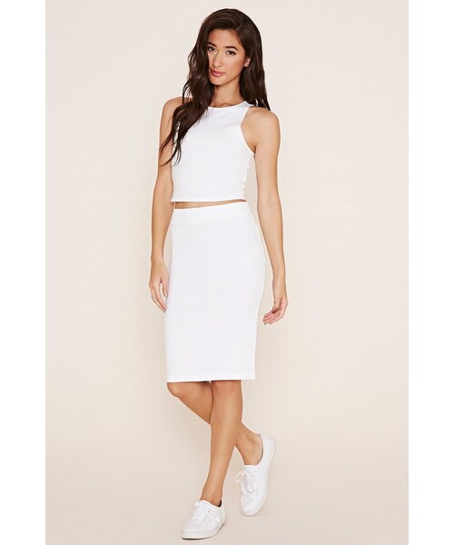 FOREVER 21（フォーエバー トゥエンティーワン）の「FOREVER 21 cotton-blend pencil skirt（スカート・レディース・Black/Brown/Gray/Blue/Red/White・S/M/L）」の14枚目の写真