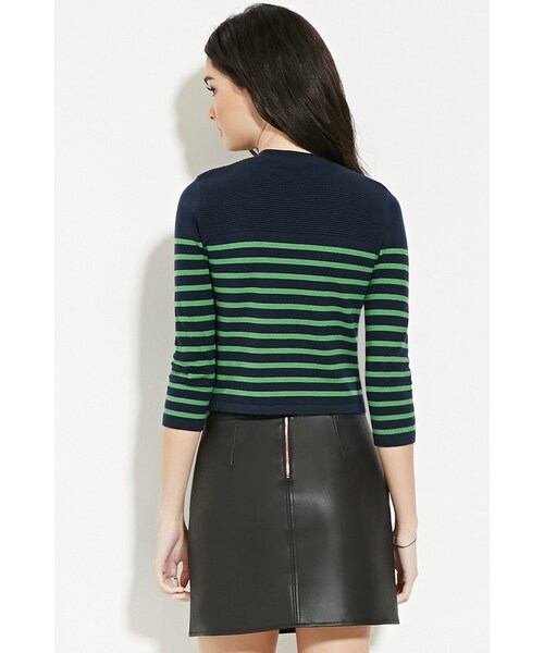 FOREVER 21(フォーエバー トゥエンティーワン)の「FOREVER 21 striped sweater top(ニット/セーター・レディース・White/Blue・S/M/L)」の5枚目の写真