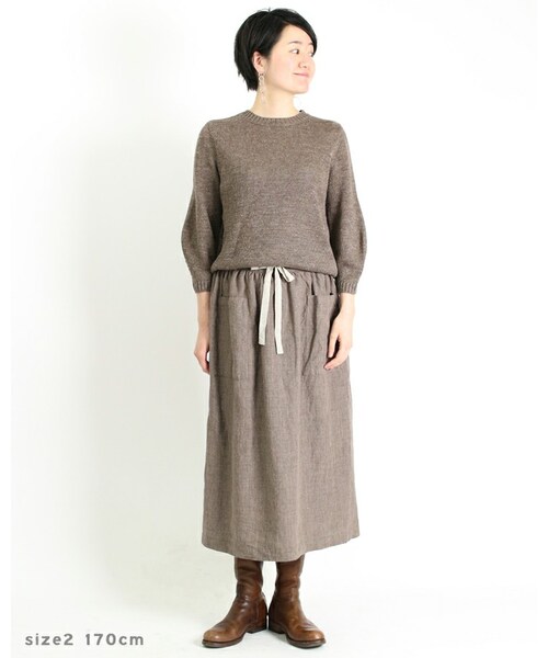 45r モンサンミッシェルリネンスカート 45R（フォーティファイブアール）の「モンサンミッシェルリネン