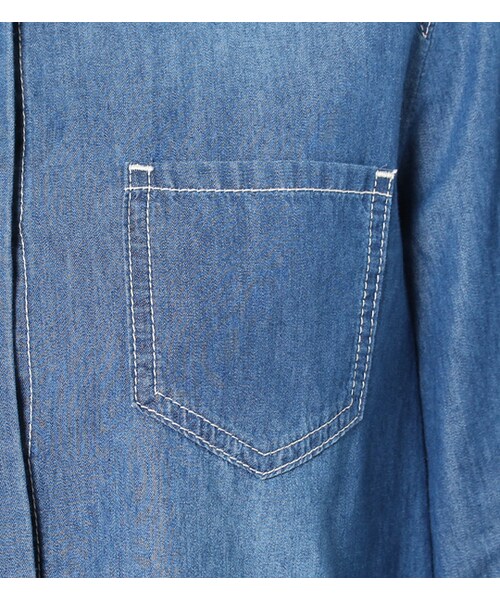 laboratory work(ラボラトリーワーク)の「比翼デニムシャツ(トップス・レディース・サックス/インディゴ・M)」の9枚目の写真