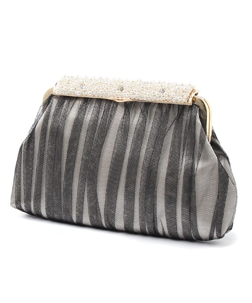 laboratory work（ラボラトリーワーク）の「パール付チュールパーティバッグ（バッグ・レディース・ブラック系/ライトベージュ）」の10枚目の写真