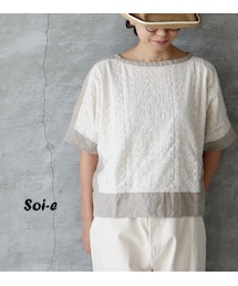 soi-e | Soi-e レース+リネンプルオーバー(シャツ/ブラウス)