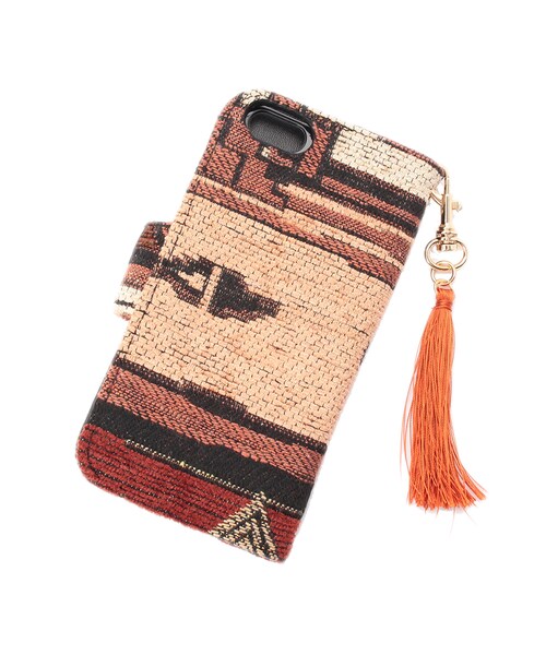 OZOC（オゾック）の「エスニック刺しゅうスマホケース（財布/小物・レディース・ブラウン/オフホワイト/ブラック・その他）」の4枚目の写真