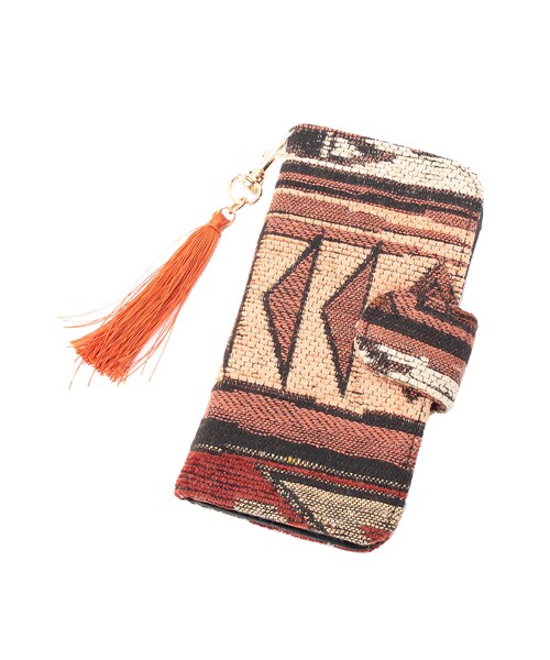 OZOC（オゾック）の「エスニック刺しゅうスマホケース（財布/小物・レディース・ブラウン/オフホワイト/ブラック・その他）」の7枚目の写真