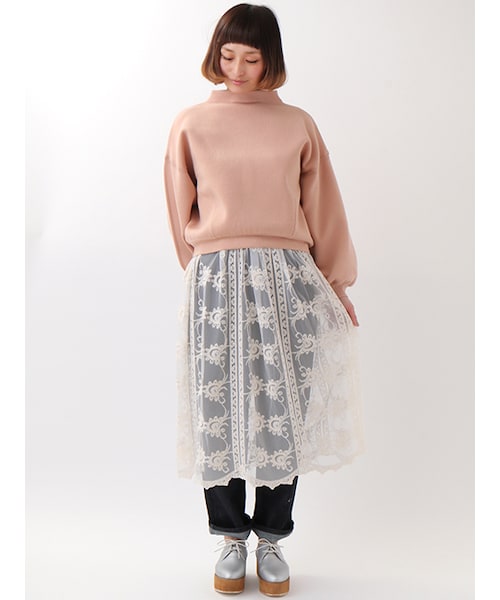 w closet（ダブルクローゼット）の「ニジュウス編みボトルネックニット（トップス・レディース・オフホワイト/グレー/ピンクベージュ/モスカーキ・FREE）」の13枚目の写真