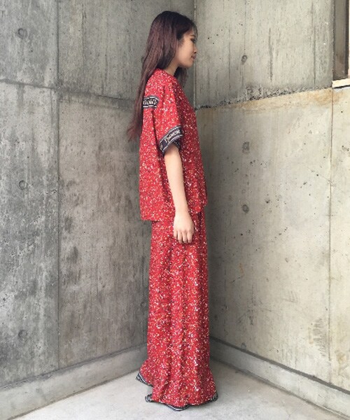 G.V.G.V.(ジーヴィージーヴィー)の「LIBERTY PRINT WIDE TROUSERS(パンツ・レディース・BLACK/RED・34/36)」の12枚目の写真