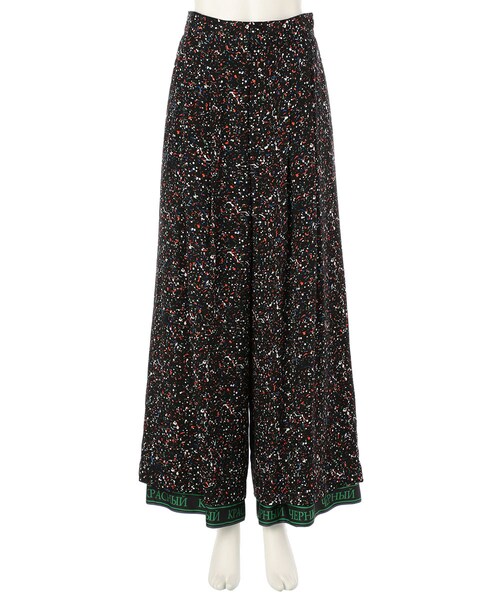 G.V.G.V.(ジーヴィージーヴィー)の「LIBERTY PRINT WIDE TROUSERS(パンツ・レディース・BLACK/RED・34/36)」の1枚目の写真