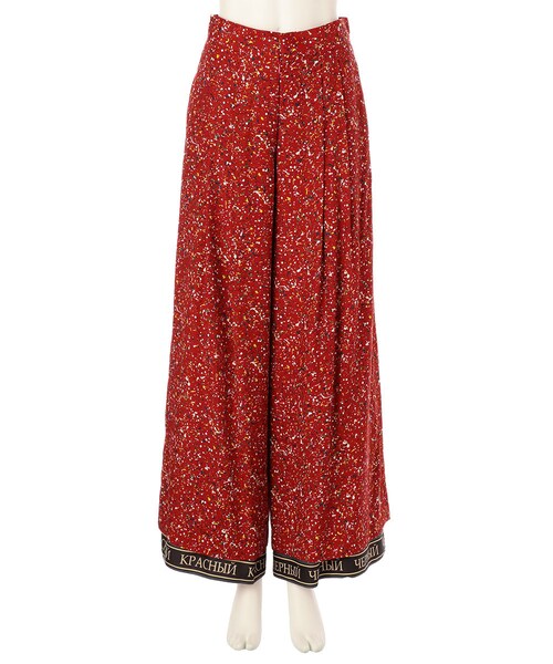 G.V.G.V.(ジーヴィージーヴィー)の「LIBERTY PRINT WIDE TROUSERS(パンツ・レディース・BLACK/RED・34/36)」の2枚目の写真