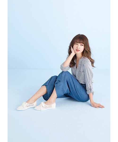 gracegift（グレースギフト）の「蕾絲綁帶休閒鞋（その他・レディース・白・35/36/37/38/39/40）」の9枚目の写真