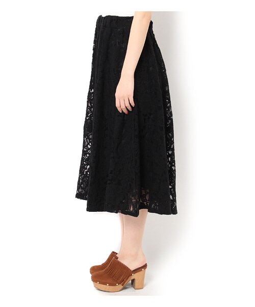 PAGEBOY(ページボーイ)の「【non-no5月号】レースワイドパンツ(パンツ・レディース・オフホワイト/ブラック)」の5枚目の写真