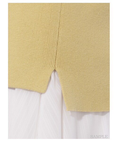 FRAY I.D(フレイアイディー)の「ノースリニットコンビワンピース(ワンピース+トップスセット・レディース・WHTxBLK/YELxWHT/NVYxNVY・F)」の10枚目の写真