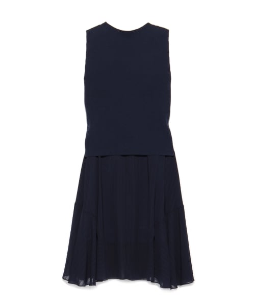 FRAY I.D(フレイアイディー)の「ノースリニットコンビワンピース(ワンピース+トップスセット・レディース・WHTxBLK/YELxWHT/NVYxNVY・F)」の3枚目の写真