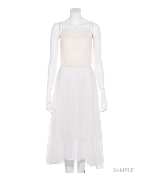 FRAY I.D(フレイアイディー)の「ノースリニットコンビワンピース(ワンピース+トップスセット・レディース・WHTxBLK/YELxWHT/NVYxNVY・F)」の12枚目の写真